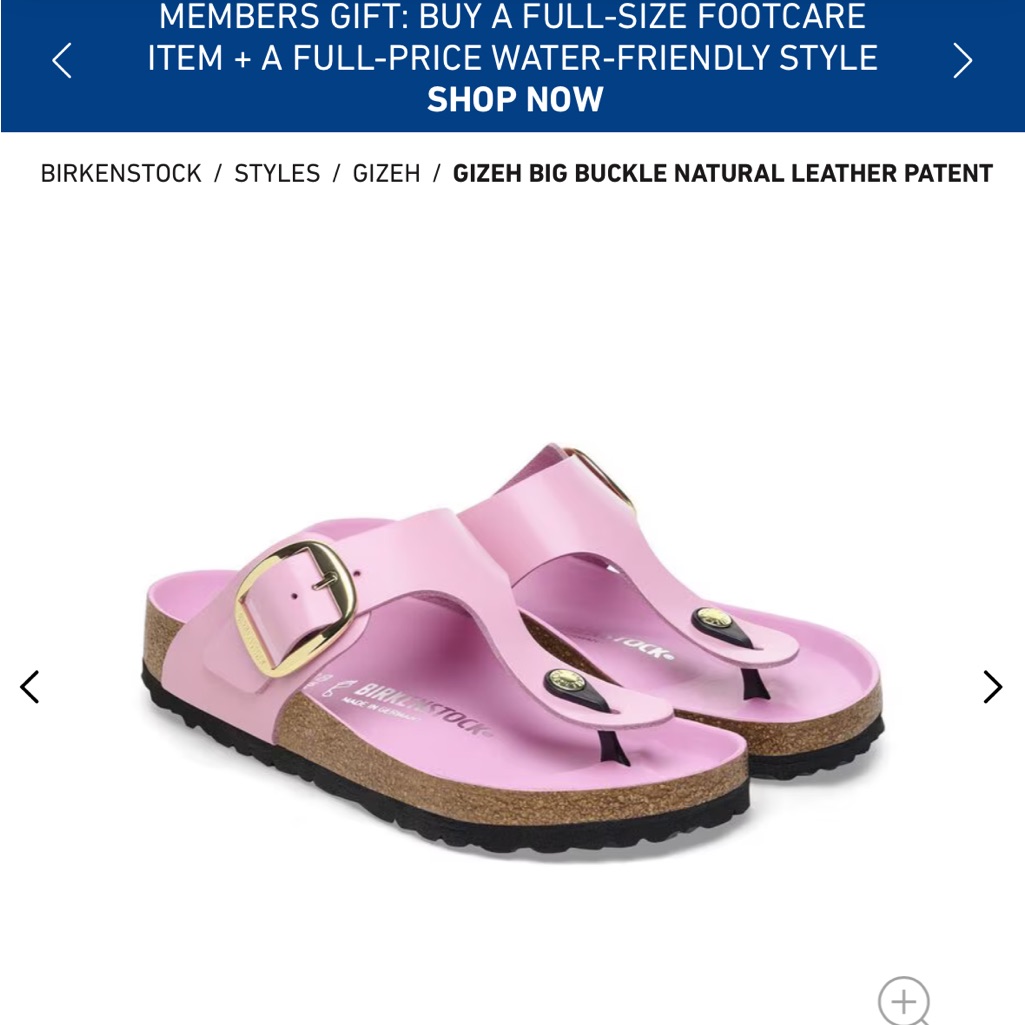 Birkenstock High Shine Fondant Pink Gizeh Big Buckle Sandals Eu 38